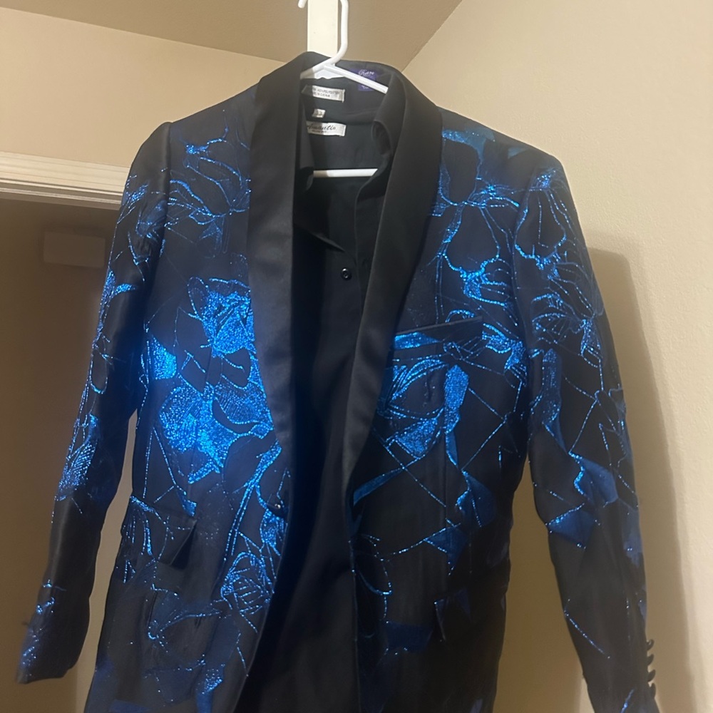 Stylish Black and Blue Men's Blazer